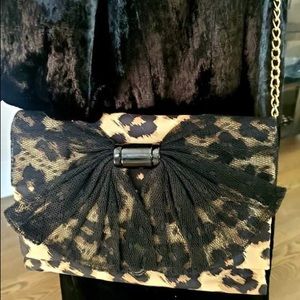 Red Valentino nylon Leopard print clutch